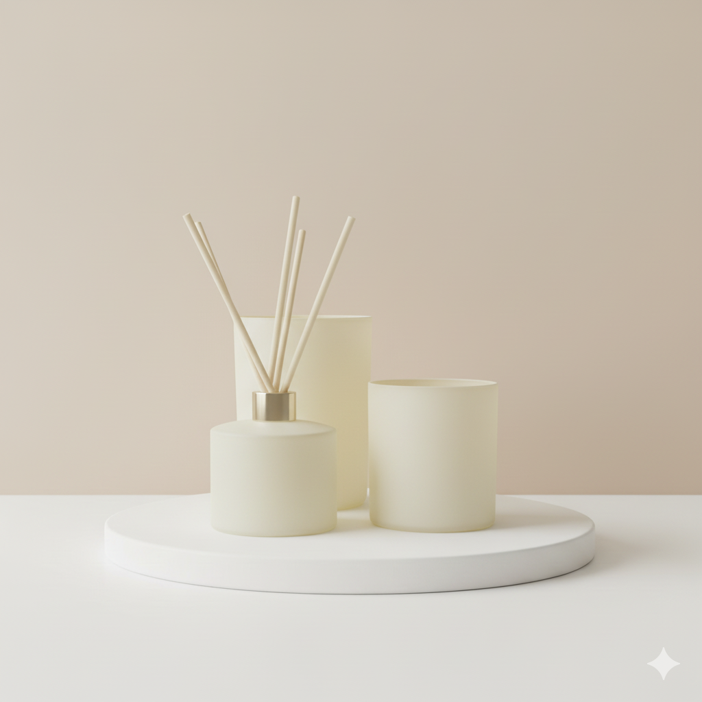 Minimalist Beige Reed Diffuser Set