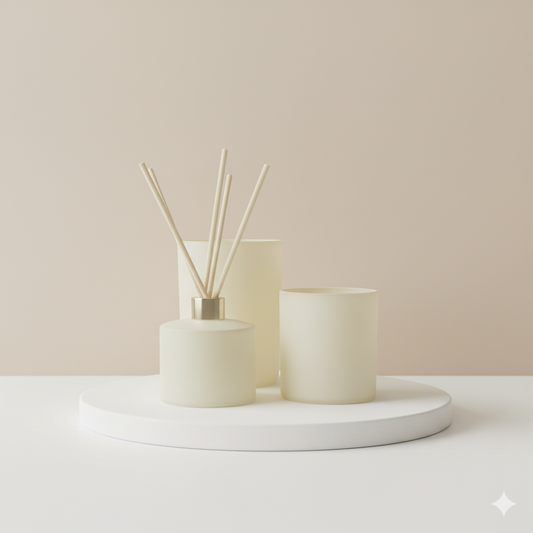 Minimalist Beige Reed Diffuser Set